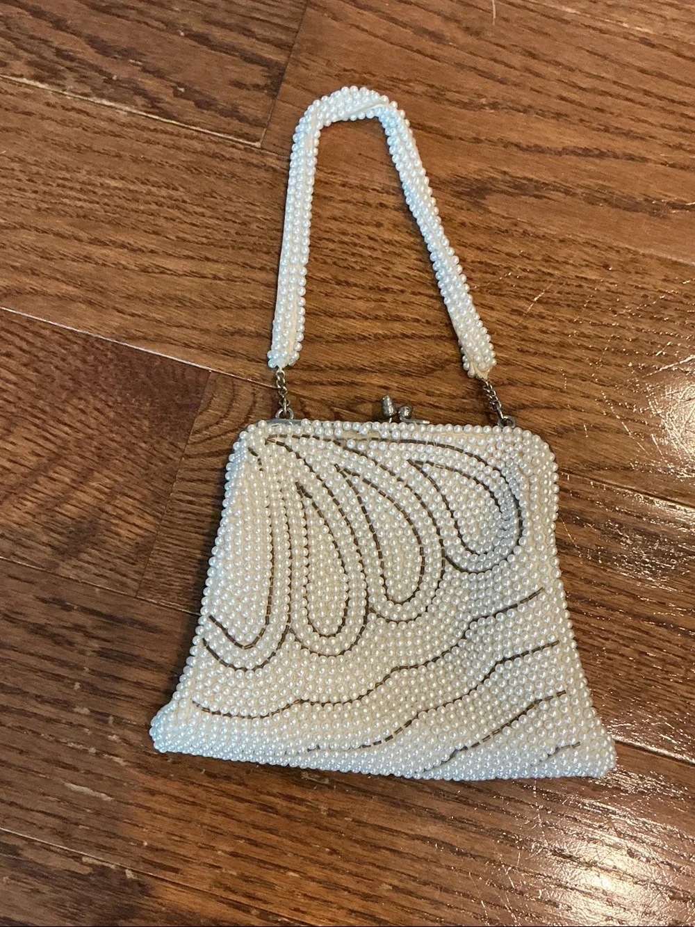 Ivory Pearl Beaded Evening Bag